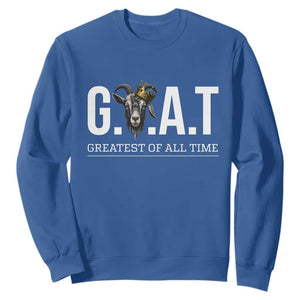Funny Goat Lover Sweatshirt Motivational Quote Crowned G O A T Style TS12 Royal Blue Print Your Wear