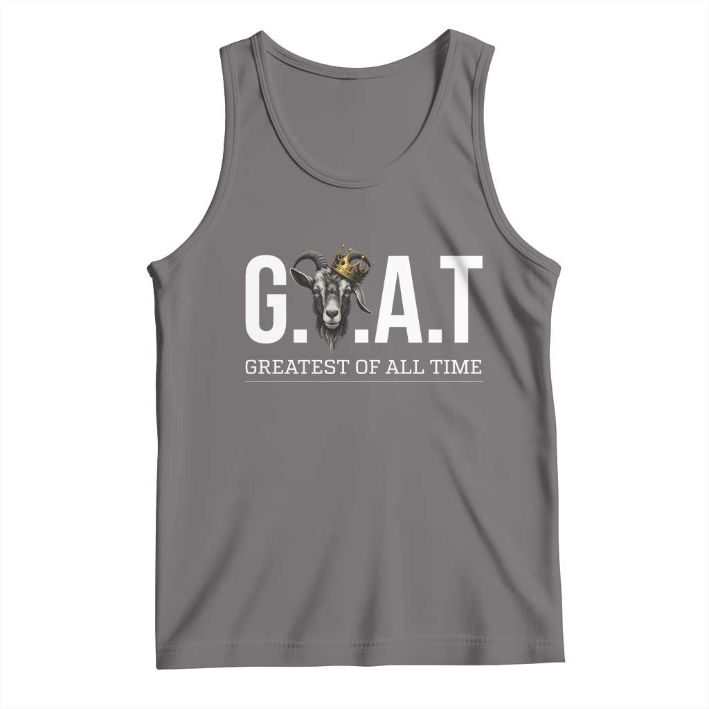 Funny Goat Lover Tank Top Motivational Quote Crowned G O A T Style TS12 Deep Heather Print Your Wear
