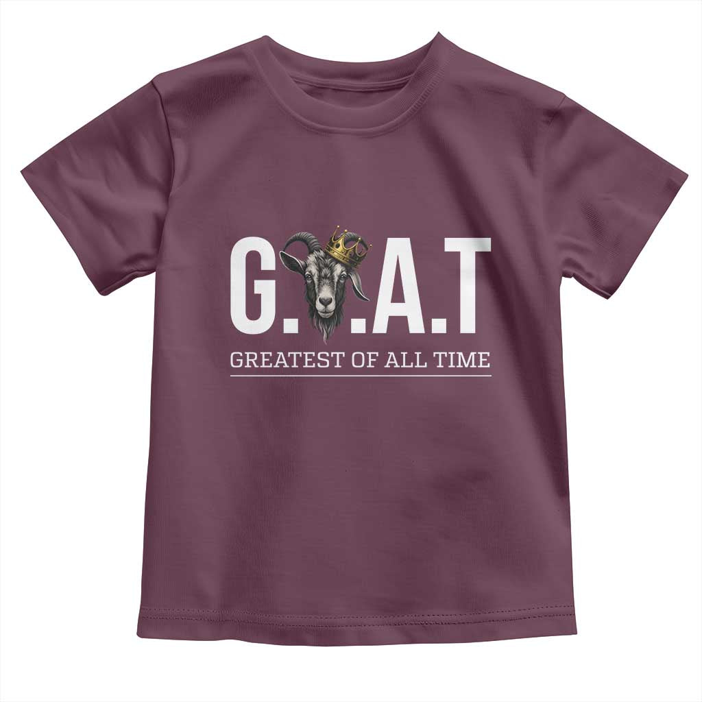Funny Goat Lover Toddler T Shirt Motivational Quote Crowned G O A T Style TS12 Maroon Print Your Wear