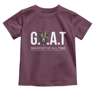 Funny Goat Lover Toddler T Shirt Motivational Quote Crowned G O A T Style TS12 Maroon Print Your Wear