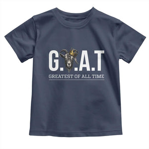 Funny Goat Lover Toddler T Shirt Motivational Quote Crowned G O A T Style TS12 Navy Print Your Wear