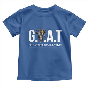 Funny Goat Lover Toddler T Shirt Motivational Quote Crowned G O A T Style TS12 Royal Blue Print Your Wear