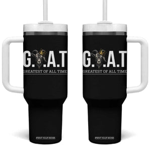 Funny Goat Lover Tumbler With Handle Motivational Quote Crowned G O A T Style TS12 One Size: 40 oz Black Print Your Wear