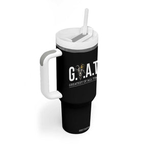 Funny Goat Lover Tumbler With Handle Motivational Quote Crowned G O A T Style TS12 Print Your Wear