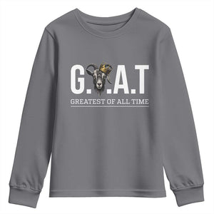 Funny Goat Lover Youth Sweatshirt Motivational Quote Crowned G O A T Style TS12 Charcoal Print Your Wear