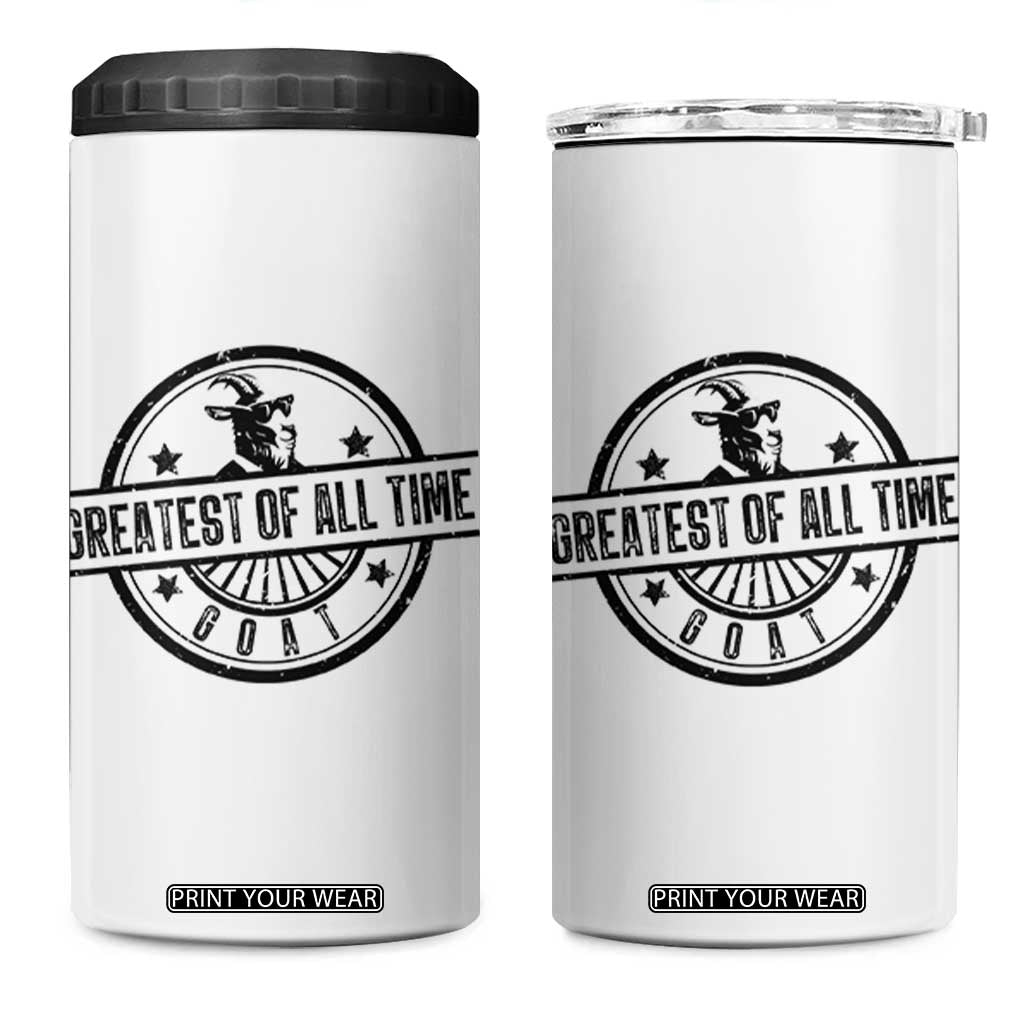 Funny Cool Goat With Sunglasses 4 in 1 Can Cooler Tumbler Animal Lover Farm Gift TS12 One Size: 16 oz White Print Your Wear