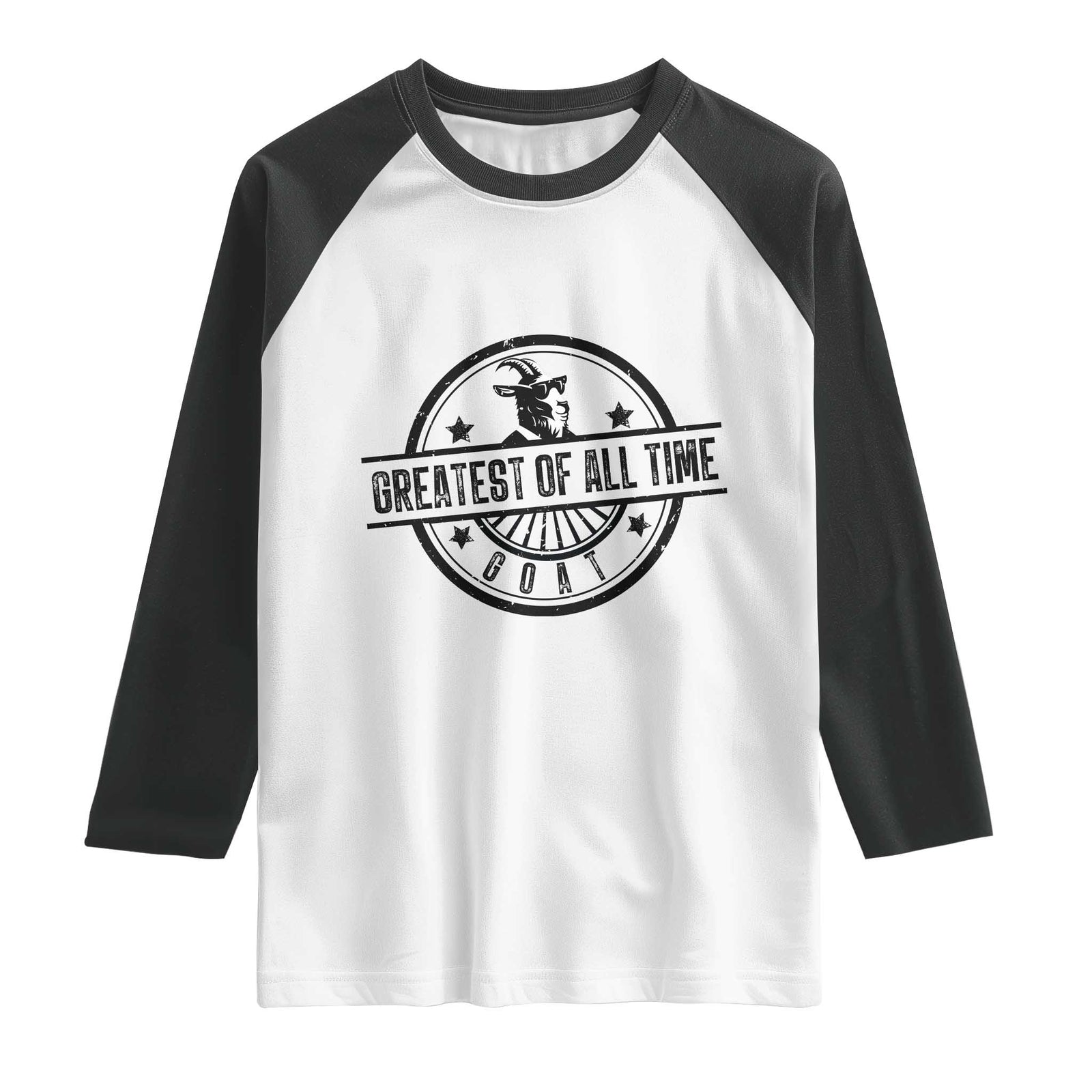Funny Cool Goat With Sunglasses Raglan Shirt Animal Lover Farm Gift TS12 White Black Print Your Wear