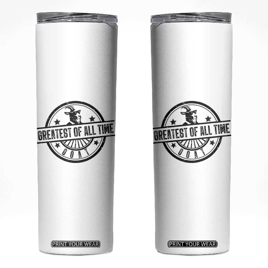Funny Cool Goat With Sunglasses Skinny Tumbler Animal Lover Farm Gift TS12 White Print Your Wear