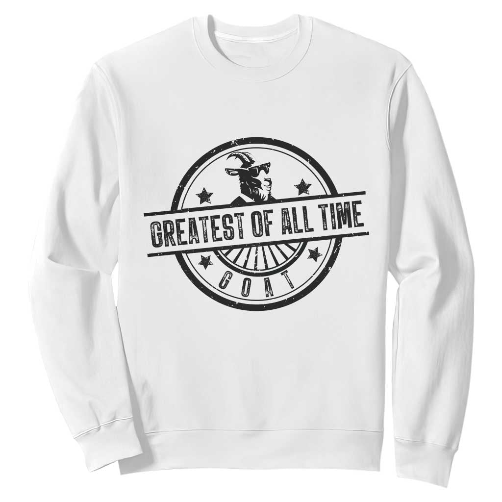 Funny Cool Goat With Sunglasses Sweatshirt Animal Lover Farm Gift TS12 White Print Your Wear
