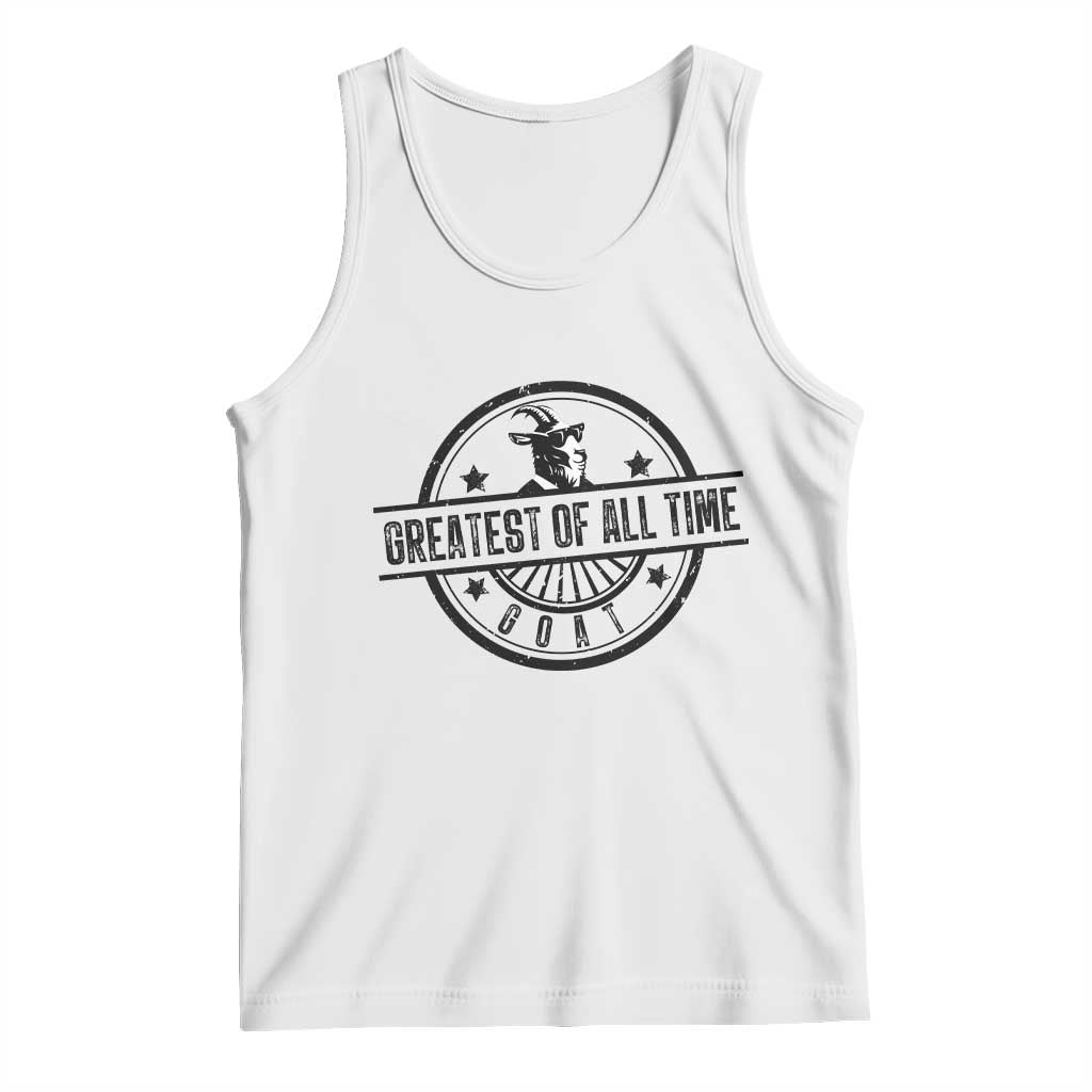 Funny Cool Goat With Sunglasses Tank Top Animal Lover Farm Gift TS12 White Print Your Wear