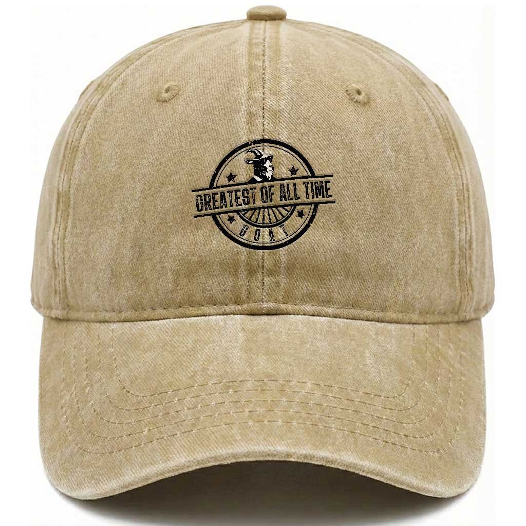 Funny Cool Goat With Sunglasses Washed Cotton Baseball Cap Animal Lover Farm Gift