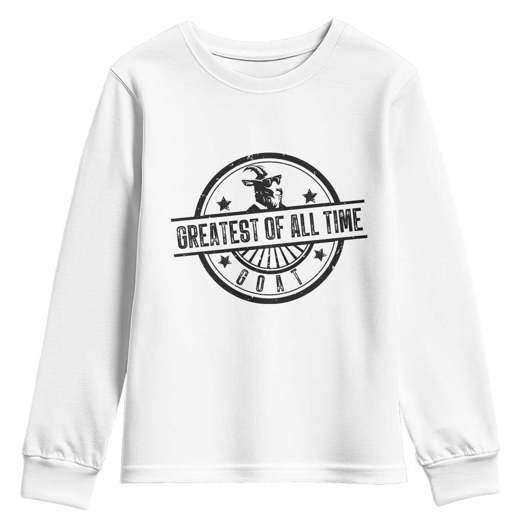 Funny Cool Goat With Sunglasses Youth Sweatshirt Animal Lover Farm Gift TS12 White Print Your Wear