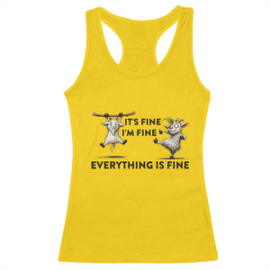 It Is Fine I Am Fine Everything Is Fine Racerback Tank Top Funny Goat Lover Gift TS12 Daisy Print Your Wear