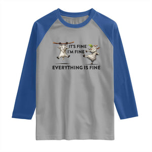 It Is Fine I Am Fine Everything Is Fine Raglan Shirt Funny Goat Lover Gift TS12 Sport Gray Royal Print Your Wear