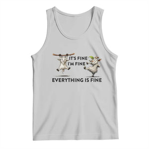 It Is Fine I Am Fine Everything Is Fine Tank Top Funny Goat Lover Gift TS12 Ash Print Your Wear