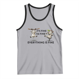 It Is Fine I Am Fine Everything Is Fine Tank Top Funny Goat Lover Gift TS12 Athletic Heather Black Print Your Wear