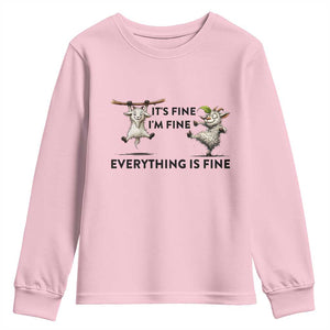 It Is Fine I Am Fine Everything Is Fine Youth Sweatshirt Funny Goat Lover Gift TS12 Light Pink Print Your Wear