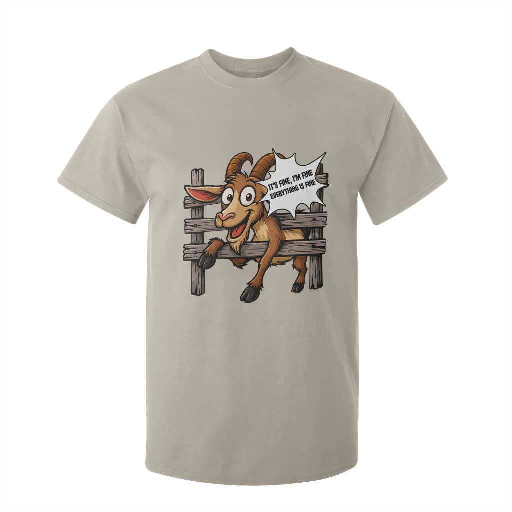 Funny Goat T Shirt For Kid It Is Fine I Am Fine Everything Is Fine TS12 Sand Print Your Wear