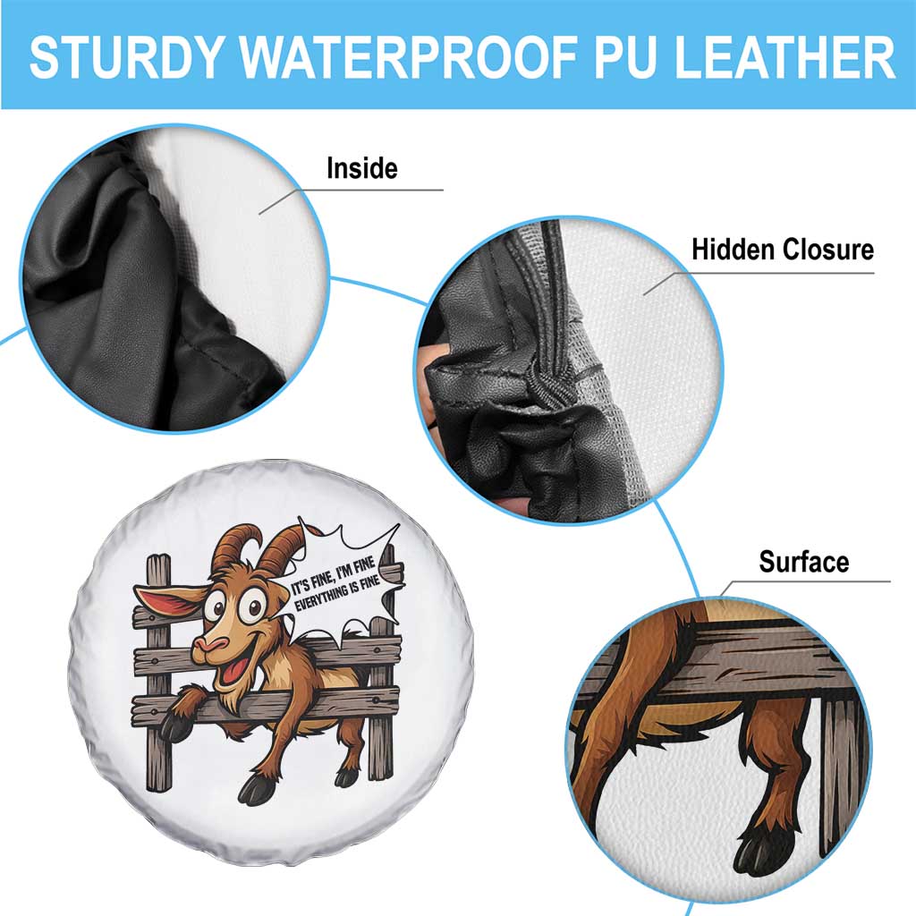 Funny Goat Spare Tire Cover It Is Fine I Am Fine Everything Is Fine TS12 Print Your Wear