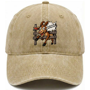 Funny Goat Washed Cotton Baseball Cap It Is Fine I Am Fine Everything Is Fine TS12 Print Your Wear