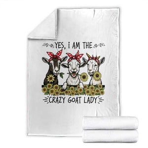 I Am The Crazy Goat Lady Throw Blanket Goat Lady Gift TS12 White Print Your Wear