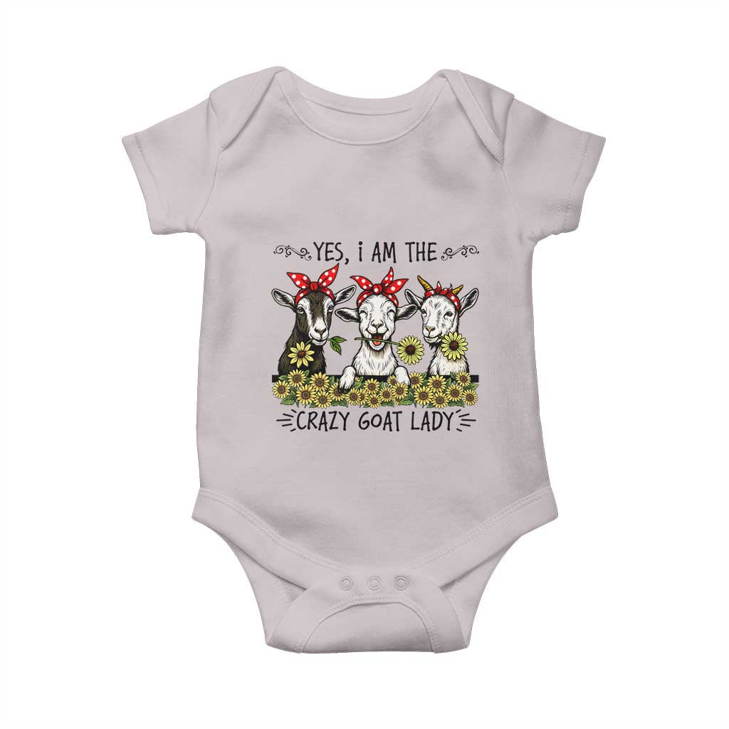 I Am The Crazy Goat Lady Baby Onesie Goat Lady Gift TS12 Ice Gray Print Your Wear