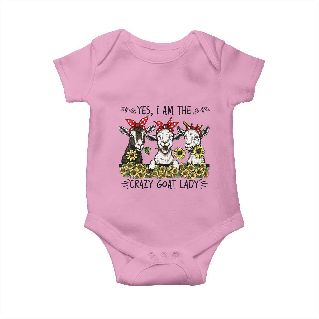 I Am The Crazy Goat Lady Baby Onesie Goat Lady Gift TS12 Light Pink Print Your Wear