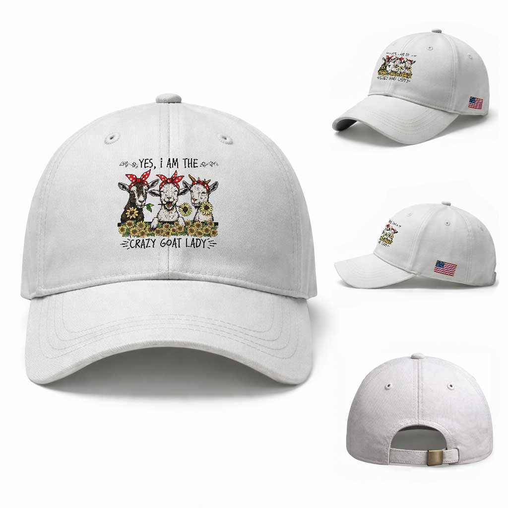 I Am The Crazy Goat Lady Baseball Cap Goat Lady Gift TS12 Baseball Cap Universal Fit White Print Your Wear