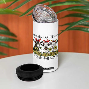I Am The Crazy Goat Lady 4 in 1 Can Cooler Tumbler Goat Lady Gift TS12 Print Your Wear
