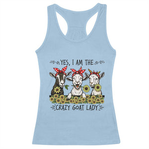 I Am The Crazy Goat Lady Racerback Tank Top Goat Lady Gift TS12 Light Blue Print Your Wear