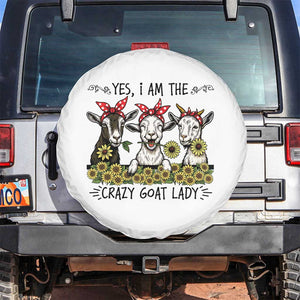 I Am The Crazy Goat Lady Spare Tire Cover Goat Lady Gift TS12 No hole White Print Your Wear