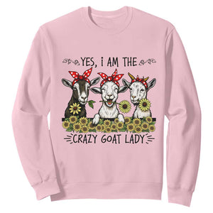 I Am The Crazy Goat Lady Sweatshirt Goat Lady Gift TS12 Light Pink Print Your Wear