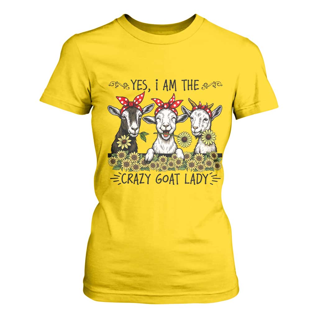 I Am The Crazy Goat Lady T Shirt For Women Goat Lady Gift TS12 Daisy Print Your Wear