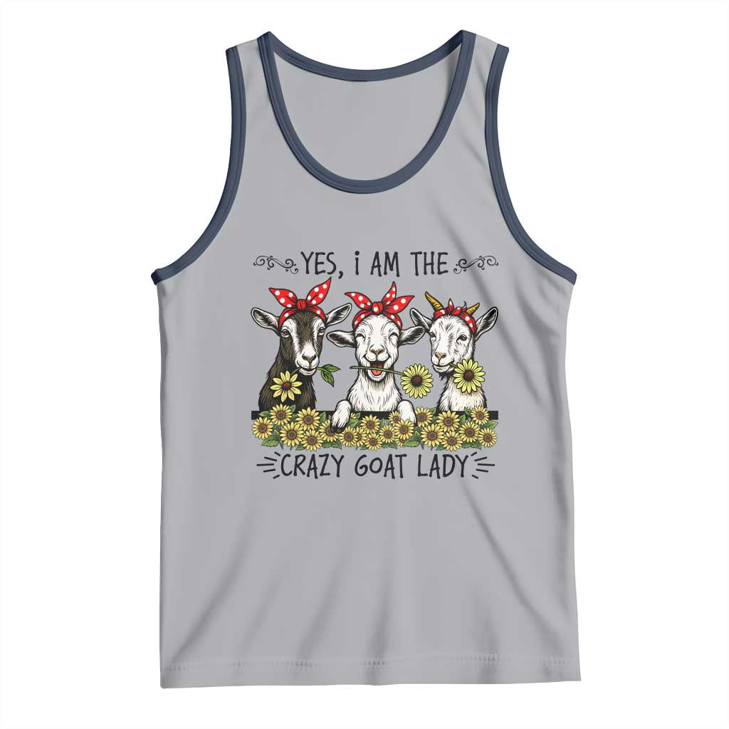 I Am The Crazy Goat Lady Tank Top Goat Lady Gift TS12 Athletic Heather Navy Print Your Wear