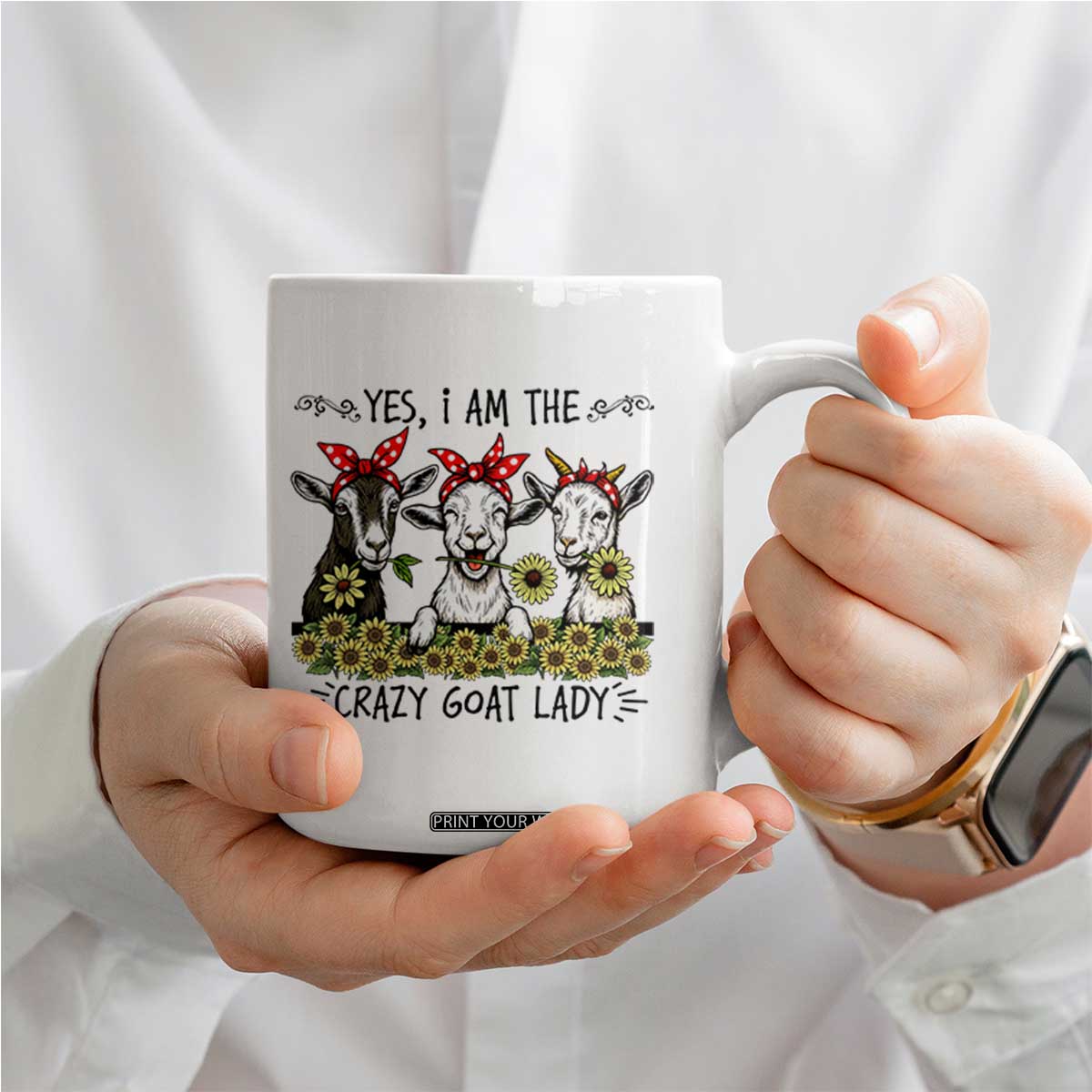 I Am The Crazy Goat Lady Coffee Mug Goat Lady Gift TS12 Print Your Wear