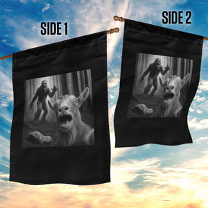 Goat Selfie With Bigfoot Garden Flag Funny Cryptid Gift TS12 Print Your Wear