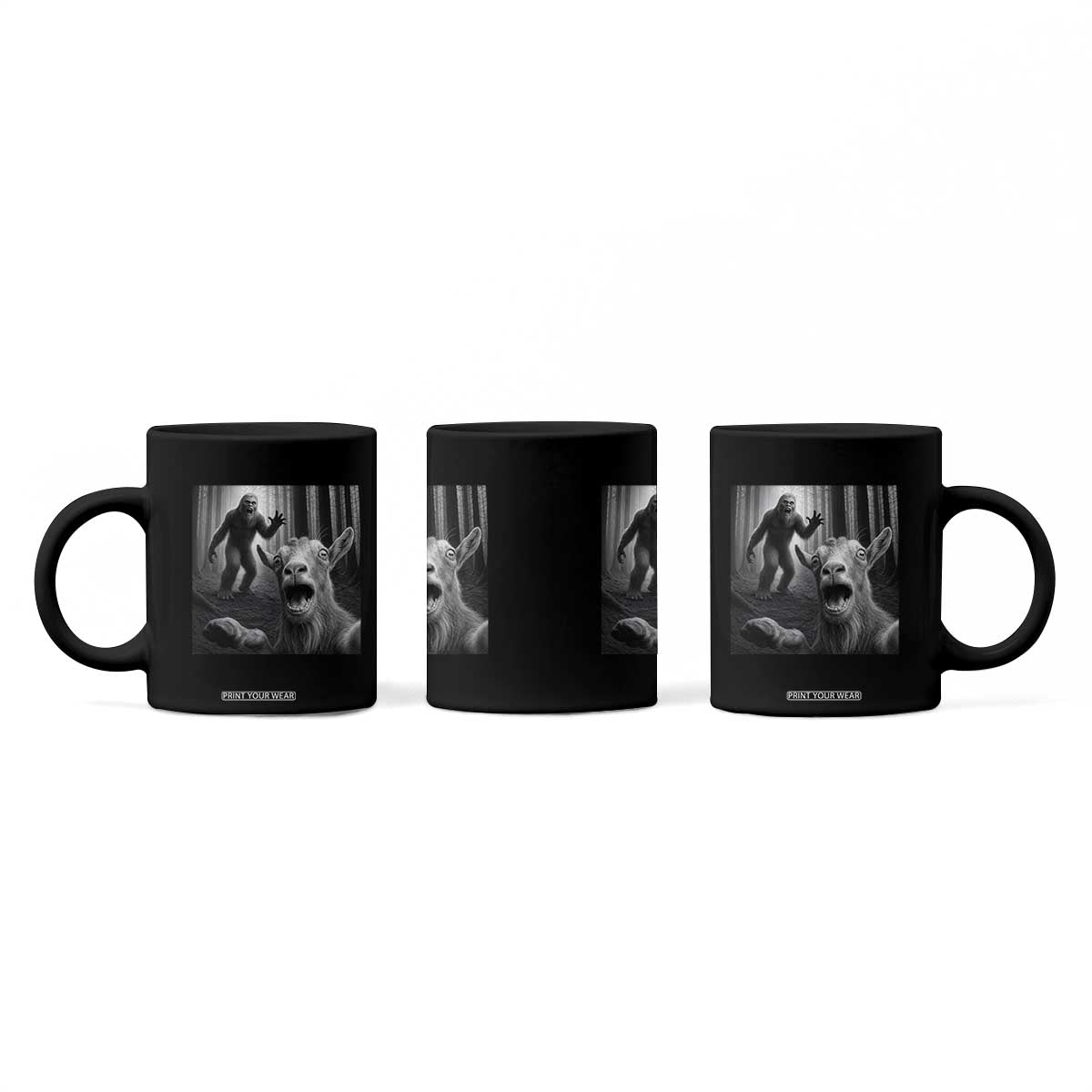 Goat Selfie With Bigfoot Coffee Mug Funny Cryptid Gift TS12 Print Your Wear