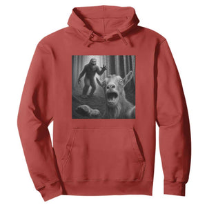 Goat Selfie With Bigfoot Hoodie Funny Cryptid Gift TS12 Red Print Your Wear