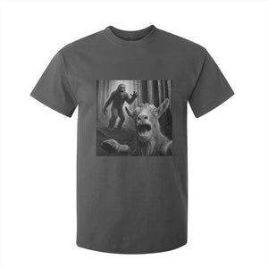 Goat Selfie With Bigfoot T Shirt For Kid Funny Cryptid Gift TS12 Dark Heather Print Your Wear