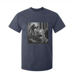 Goat Selfie With Bigfoot T Shirt For Kid Funny Cryptid Gift TS12 Navy Print Your Wear