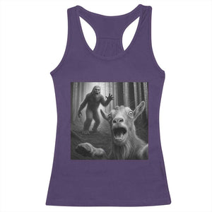 Goat Selfie With Bigfoot Racerback Tank Top Funny Cryptid Gift TS12 Purple Print Your Wear