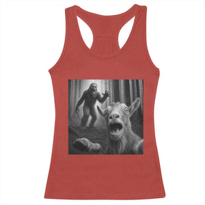 Goat Selfie With Bigfoot Racerback Tank Top Funny Cryptid Gift TS12 Red Print Your Wear