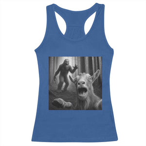 Goat Selfie With Bigfoot Racerback Tank Top Funny Cryptid Gift TS12 Royal Blue Print Your Wear