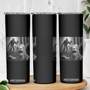 Goat Selfie With Bigfoot Skinny Tumbler Funny Cryptid Gift TS12 Print Your Wear