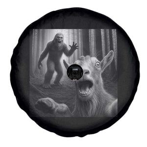 Goat Selfie With Bigfoot Spare Tire Cover Funny Cryptid Gift TS12 Print Your Wear