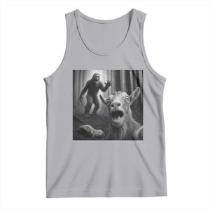 Goat Selfie With Bigfoot Tank Top Funny Cryptid Gift TS12 Athletic Heather Print Your Wear