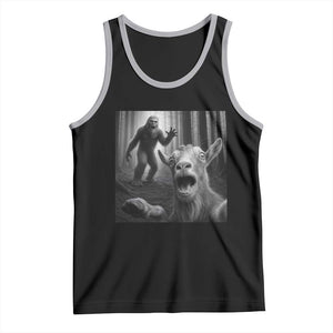 Goat Selfie With Bigfoot Tank Top Funny Cryptid Gift TS12 Black Athletic Heather Print Your Wear