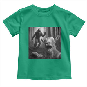 Goat Selfie With Bigfoot Toddler T Shirt Funny Cryptid Gift TS12 Irish Green Print Your Wear