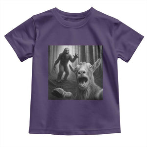 Goat Selfie With Bigfoot Toddler T Shirt Funny Cryptid Gift TS12 Purple Print Your Wear