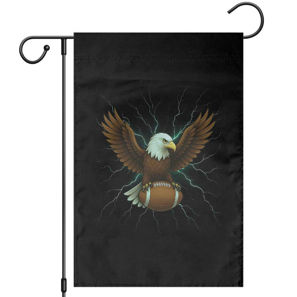 Lightning Eagle Holding Garden Flag Football Player Gift TS12 Black Print Your Wear
